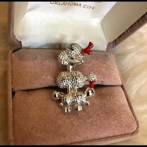 SOLD Vintage silver poodle brooch
